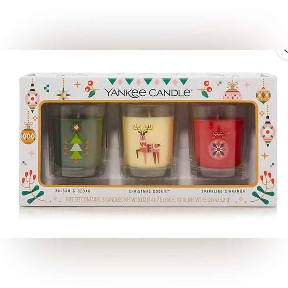Yankee Candle Holiday Gift Set Balsam & Cedar Christmas Cookie Sparking Cinnamon